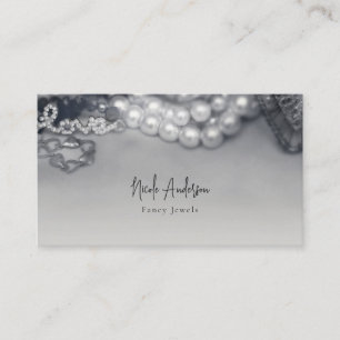Liefde  Glam Black & White Pearls Elegant Visitekaartje