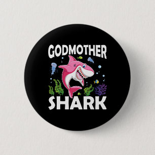 Liefde glimlach mooie visgodmoeder haai in het Zee Ronde Button 5,7 Cm