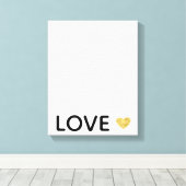 Liefde Gold Heart Canvas Afdruk (Insitu (Houten vloer))