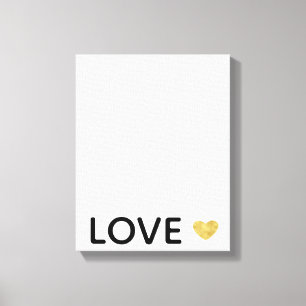 Liefde Gold Heart Canvas Afdruk