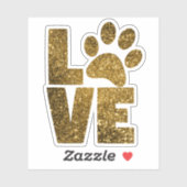 LIEFDE | Gouden Glitter Paw Print Sticker (Vel)