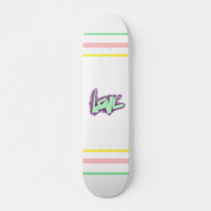 liefde graffiti paars groen mint typografie stippe skateboard