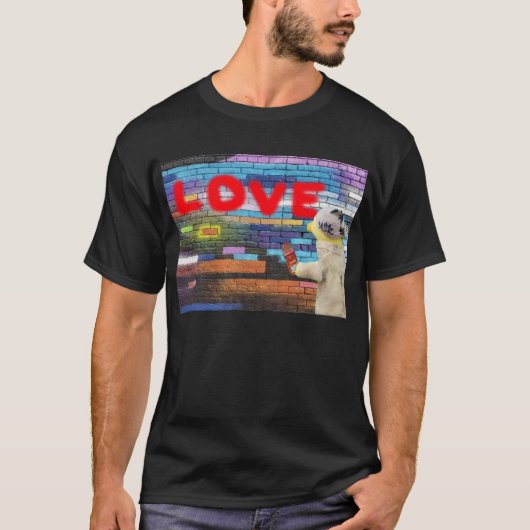 Liefde graffiti wandkunst. t-shirt (Voorkant)