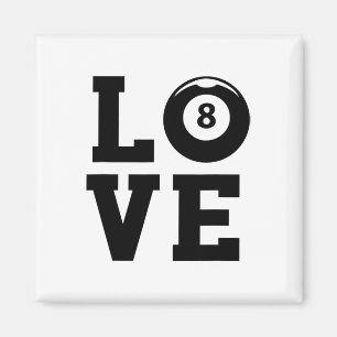 Liefde Graphic Pool Billard Snooker Billard Cue 8- Magneet