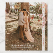 Liefde gras bessen schets herfst bruiloft wijn etiket (Enkel label)