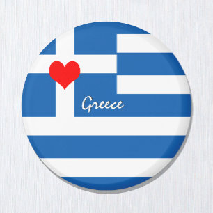 Liefde Griekenland & Hart, Griekse vlag, reizen /  Magneet