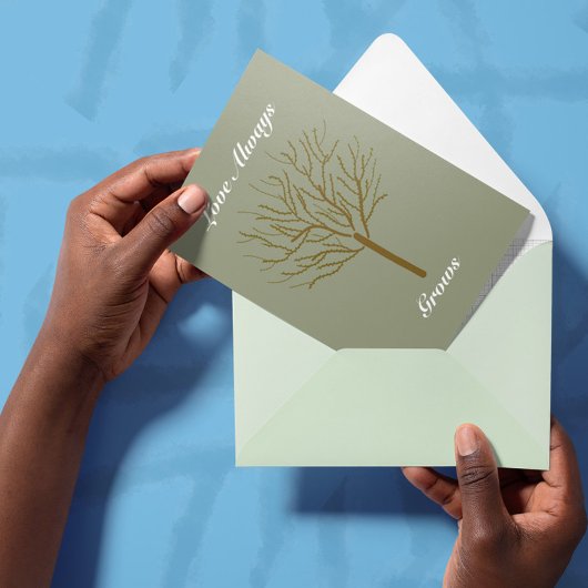 Liefde groeit altijd hartverwarmend-bemoedigend bedankkaart