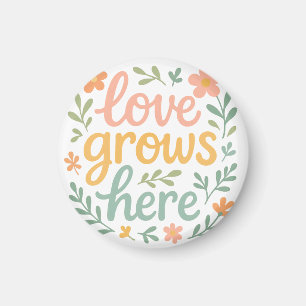 Liefde Groeit Hier Cottagecore Typografie Kunst Magneet