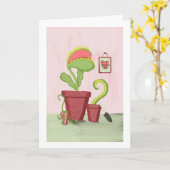 Liefde groeit hier:  Excentrieke potplanten Kaart (Gele Bloem)