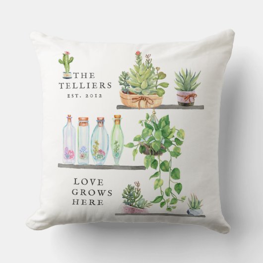 Liefde groeit hier | Familienaam Keepomwille Kussen (Voorkant)