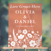 Liefde groeit hier | Herfst Tuin bruiloft welkom Acryl Bord (Neutraal)