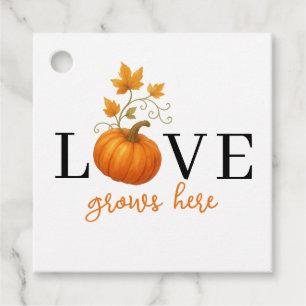 Liefde groeit hier   Pompoenlettering herfst Bedankjes Labels
