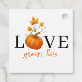 Liefde groeit hier | Pompoenlettering herfst Bedankjes Labels (Achterkant)