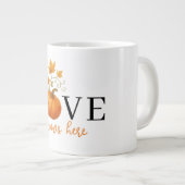 Liefde groeit hier | Pompoenlettering herfst Extra Grote Beker (Voorkant rechts)