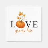 Liefde groeit hier | Pompoenlettering herfst Servet (Voorkant)