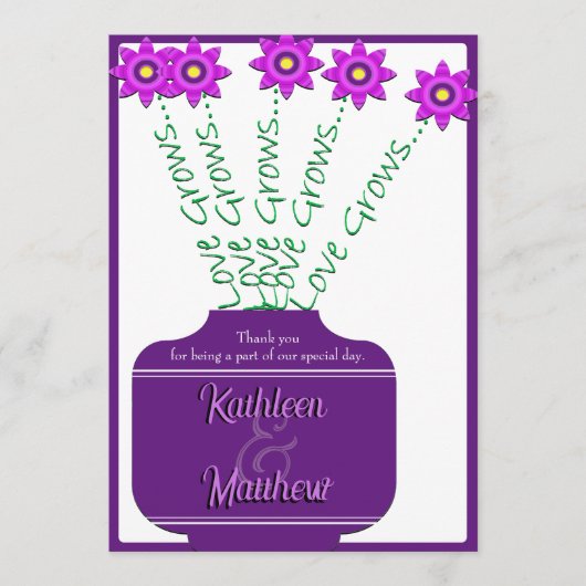 "Liefde groeit" Paarse Floral Wedding Programme Programma (Voorkant)