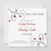 Liefde groeit | Roodharten bruiloft Opslaan datum Kaart (Voorkant)