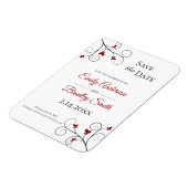 Liefde groeit | Roodharten bruiloft Opslaan datum Magneet (Linkerzijde)