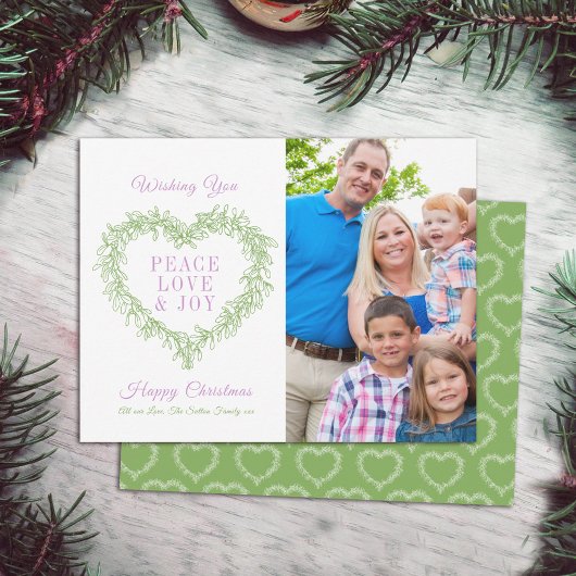 Liefde groene paarse maîtletoe foto Kerstmis