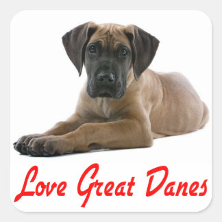 Liefde Grote Dane Puppy Dog Sticker / Seal