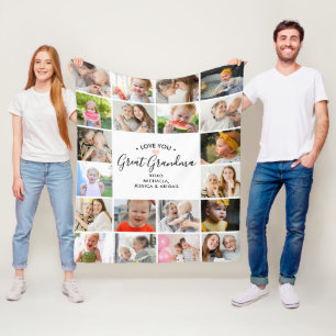 Liefde grote oma/Nana/andere 20-fotocollage Fleece Deken