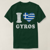 Liefde Gyros Grieks eten Griekenland Vlag T-shirt (Design voorkant)
