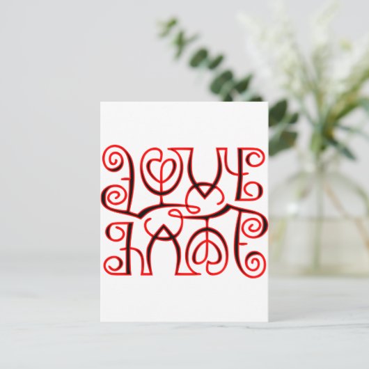 Liefde haat optische illusie briefkaart (Staand voorkant)