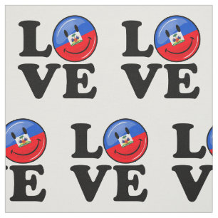 Liefde Haiti glimlachende vlag Stof