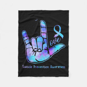 Liefde hand Sign Suicide Prevention Awareness Week Fleece Deken
