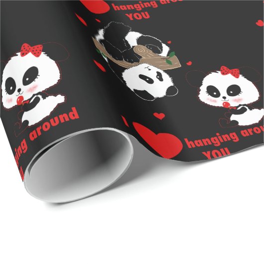 Liefde hangt rondom jou PANDA BEARS door LeahG Cadeaupapier (Rol Hoek)