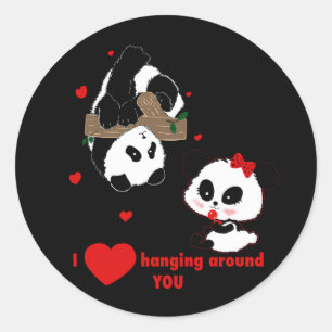 Liefde hangt rondom jou PANDA BEARS door LeahG Ronde Sticker