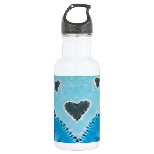 Liefde Happy Hearts Face Tie Dye Waterfles (Voorkant)