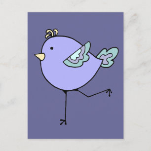 Liefde Hardlopen met Schattigee Cartoon Chick, Bir Briefkaart