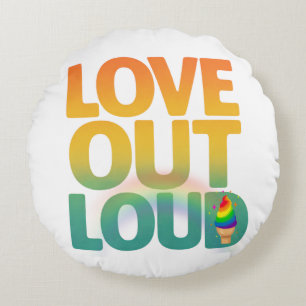 Liefde hardop Retro Pride-typografie Aangepast Rond Kussen