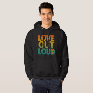 Liefde hardop Retro Pride typografie ontwerp Hoodie
