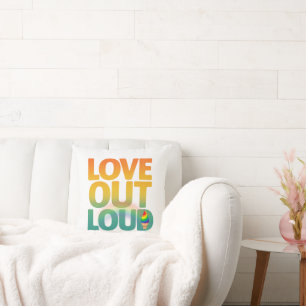 Liefde hardop Retro Pride typografie ontwerp Kussen