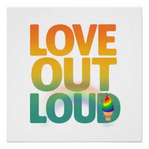 Liefde hardop Retro Pride typografie ontwerp Perfect Poster