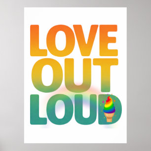 Liefde hardop Retro Pride typografie ontwerp Poster