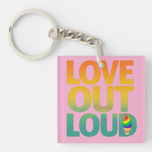Liefde hardop Retro Pride typografie ontwerp Sleutelhanger