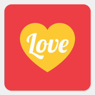 Liefde,hart,aangepast Vierkante Sticker