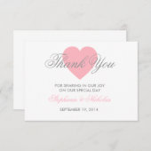 Liefde hart bruiloft bedankt je kaart (Voorkant / Achterkant)