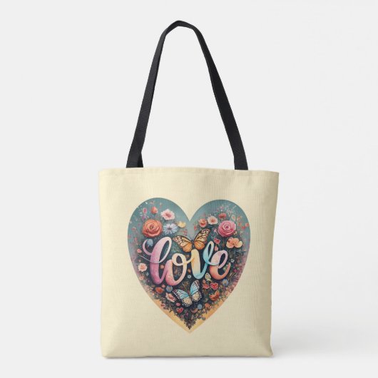 Liefde hart canvas tas (Achterkant)