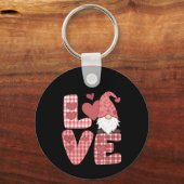 Liefde Hart Cute Kabouter Valentijn Sleutelhanger (Voorkant)