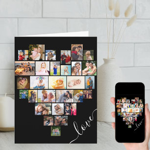 Liefde Hart Foto Collage Gelukkig Jubileum Kaart