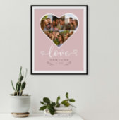 Liefde Hart Foto Collage Grid Paar Blush Poster