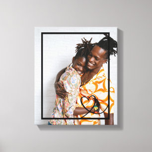 Liefde hart gepersonaliseerde foto op maat gemaakt canvas afdruk