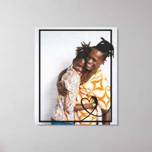 Liefde hart gepersonaliseerde foto op maat gemaakt canvas afdruk