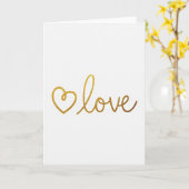 Liefde Hart Glitter Kaart (Gele Bloem)