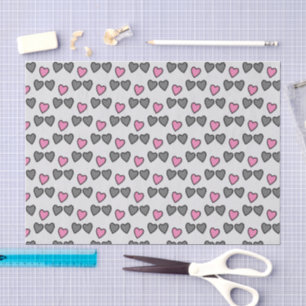 Liefde hart grijs en roze cadeau tissuepapier