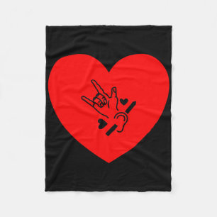 Liefde Hart Hand Gebarentaal Gehoorverlies Bewustz Fleece Deken